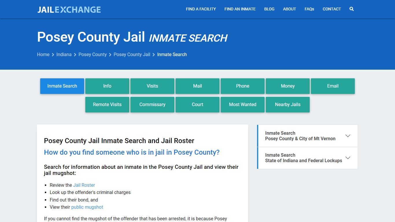 Inmate Search: Roster & Mugshots - Posey County Jail, IN - Jail Exchange